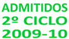 Admitidos Segundo Ciclo 2009-10