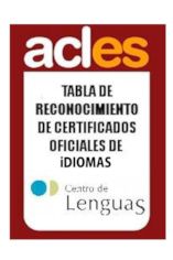 Tabla de reconocimiento de certificados oficiales de Idiomas