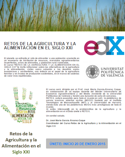 Un MOOC agroalimentario en la plataforma lder edX