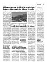 El Seprona acusa al alcalde de Serra de infringir la ley estatal y autonomica al lanzar el castillo de fuegos artificiales