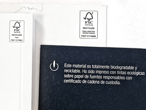 Ejemplo de materiales FSC