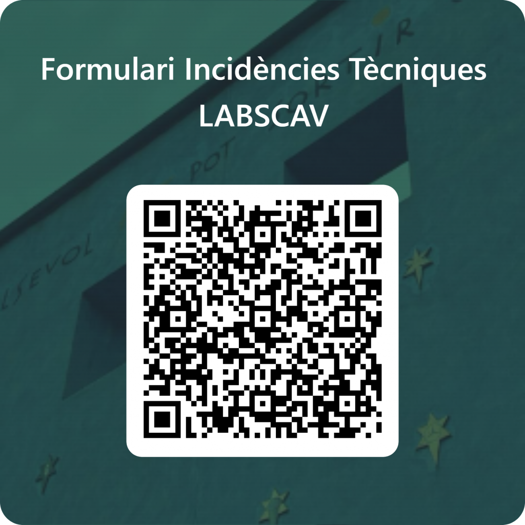 [NOVEDAD 2025]: Formulario Incidencias Técnicas LABSCAV | LABSCAV | UPV