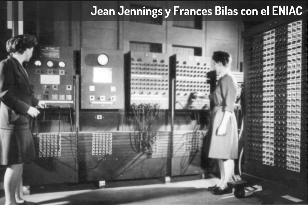 Jean Jennings和Frances Bilas con el ENIAC基金会