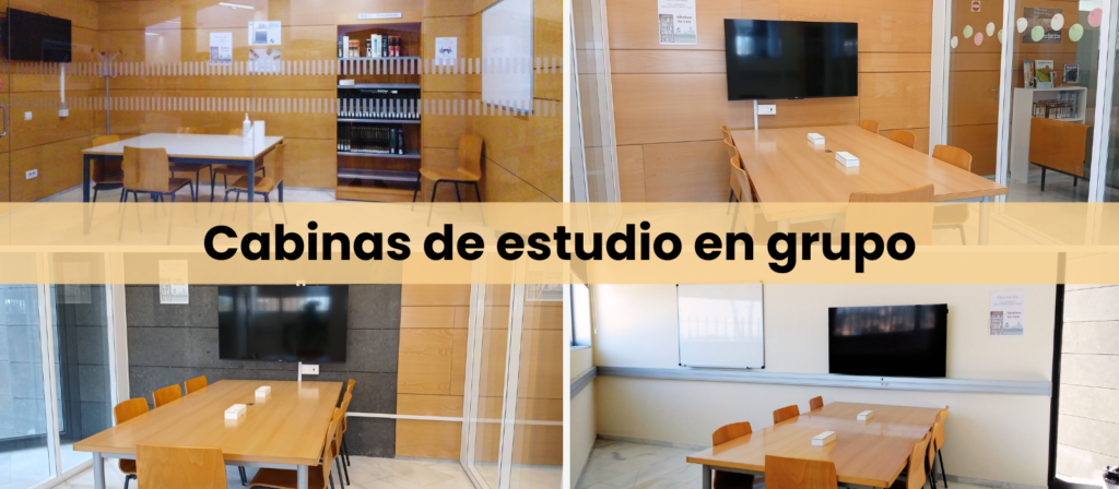 Cabinas de estudio en grupo de la Biblioteca de Informática