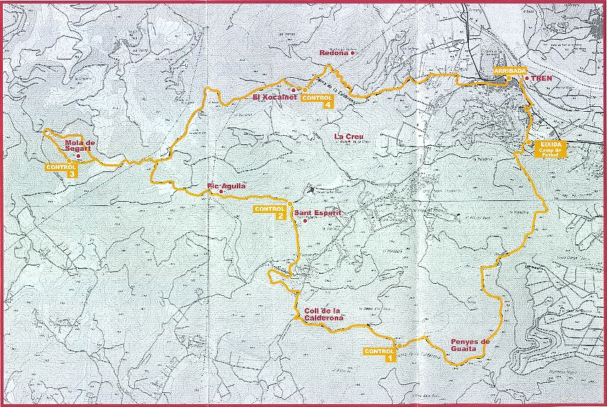 Mapa de la X marcha por la Sierra Calderona