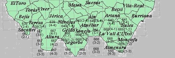 Cuadriculas de mapa provincia Castellon